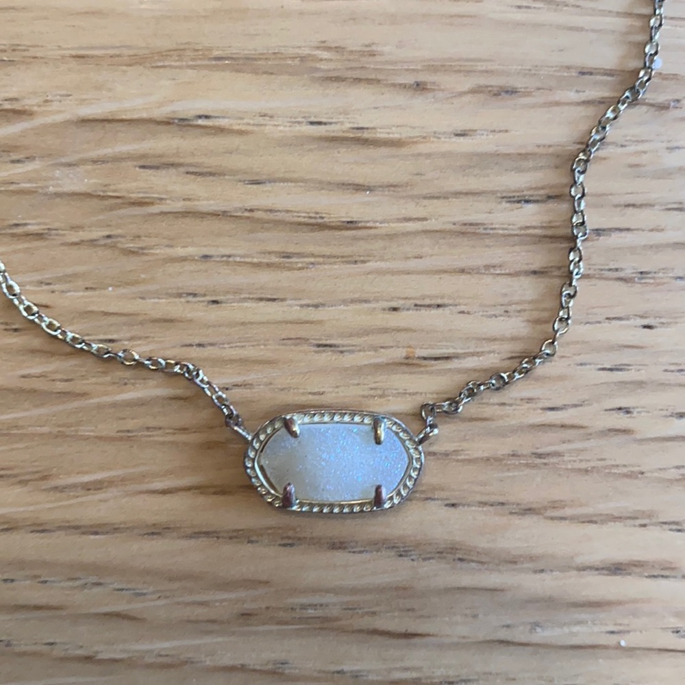 Kendra Scott Elisa necklace iridescent drusy gold